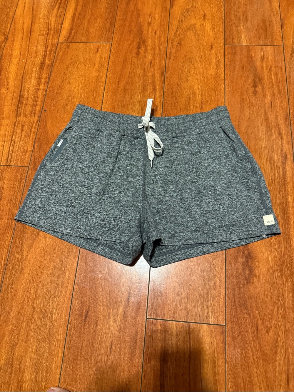 Vuori Heather Gray Knit Drawstring Lounge Shorts - Picture 2 of 6